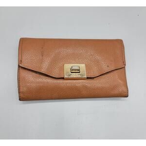 ~MICHAEL KORS Wallet Jet Set Large Continental Leather Turnlock Wallet - Tan